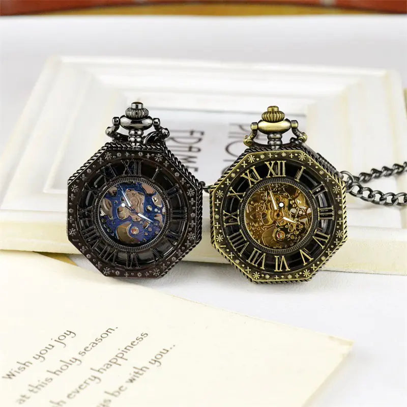 Luxury Hollow Pocket Watch with Vintage Roman Numerals
