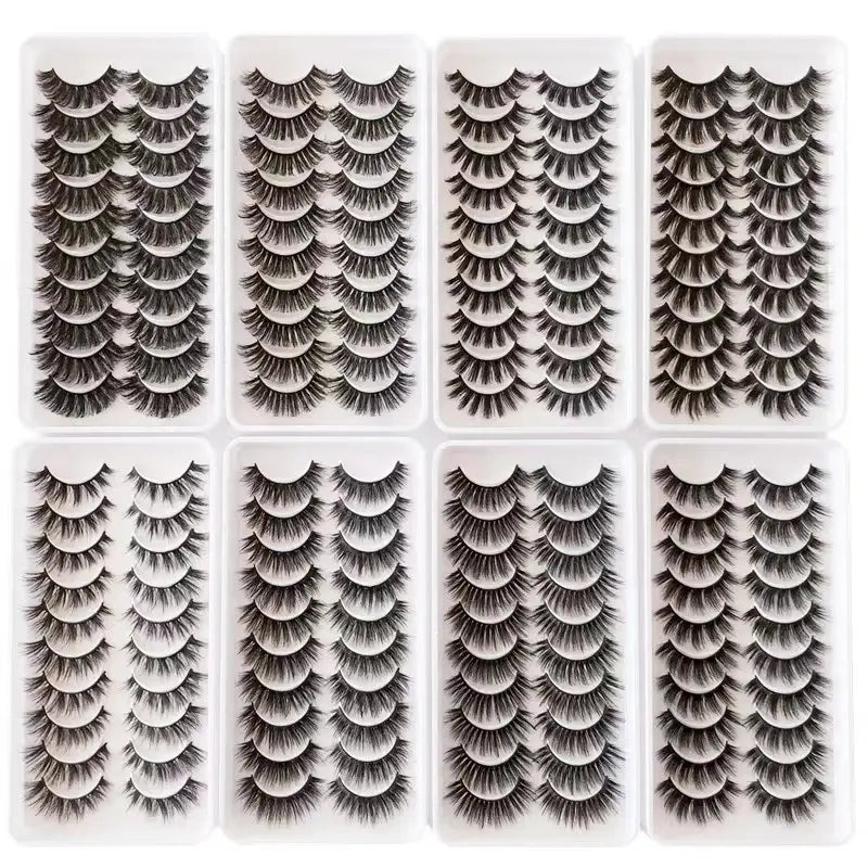 10 Pairs Fluffy Mink Lashes - Handmade, Reusable, Natural