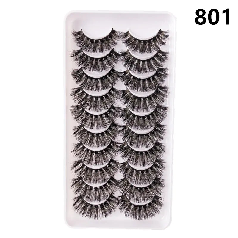 10 Pairs Fluffy Mink Lashes - Handmade, Reusable, Natural