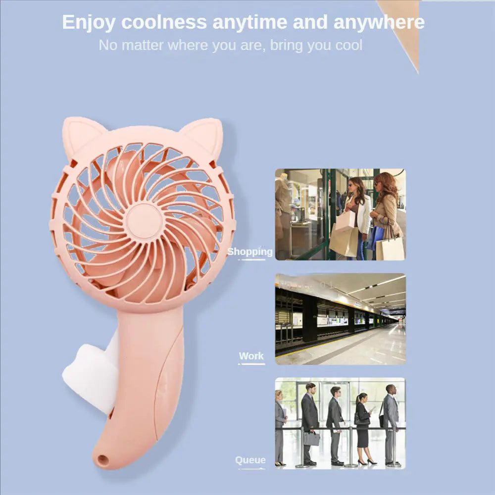 Lovely Cat Hand Press Mini Fan for Kids (Portable Toy)
